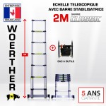 ECHELLE TELESCOPIQUE 2M AVEC BARRE STABILISATRICE + TAPIS