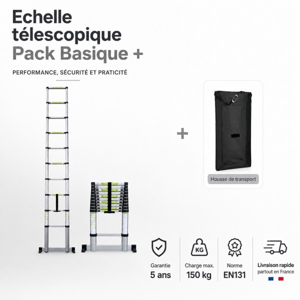 Echelle t&eacute;lescopique 5m20 Classic | Pack Basique +