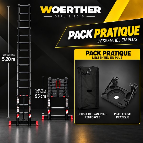 Echelle t&eacute;lescopique 5m20 Grafitek | Pratique