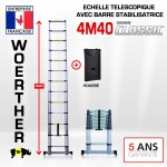 ECHELLE 4M40 AVEC BARRE STABILISATRICE + HOUSSE