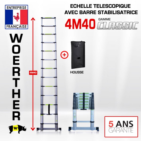 Echelle t&eacute;lescopique 4m 40 Classic | Pack Basique +