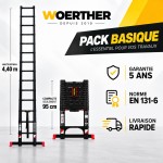 Echelle télescopique 4m 40 Grafitek | Pack Basique