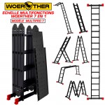 Echelle t&eacute;lescopique 3m80 Classic avec barres stabilisatrice