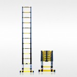 Echelle t&eacute;lescopique 3m80 Grafitek avec barres stabilisatrice