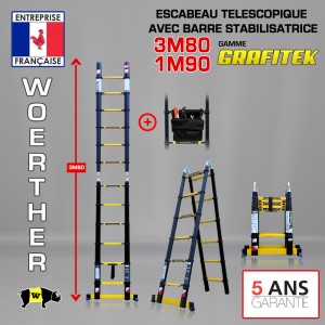 Woerther N°1 de l'échelle télescopique - Garantie 5 ans - SAC À