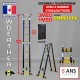 ESCABEAU DOUBLE FONCTIONS WOERTHER DOUBLE BARRES STABILISATRICES, MODÈLE GRAFITEK 3M80/1.9M - PACK 1 (AVEC SAC A OUTILS)