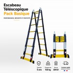 Escabeau t&eacute;lescopique Woerther Classic 4M40/2M20 | Pack Basique 