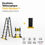 Escabeau t&eacute;lescopique Woerther Classic 4M40/2M20 | Pack Basique +