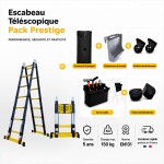 Echelle escabeau telescopique 4M40/2M20 Grafitek | Pack Prestige