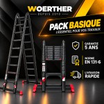 Escabeau T&eacute;lescopique Grafitek 5,6 m / 2,8 m | Pack Basique