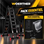 Escabeau T&eacute;lescopique Grafitek 5,6 m / 2,8 m | Pack Essentiel