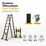ECHELLE ESCABEAU 2 FONCTIONS WOERTHER, MODÈLE Grafitek 5M/2M50 | Pack Pratique