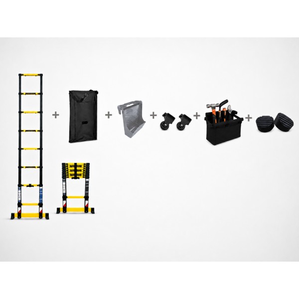 Echelle t&eacute;lescopique Grafitek 2m | Pack Prestige