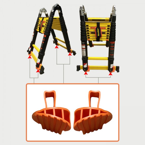 Patins Antidérapants Pour échelle - Lot De 2 - Protection Sol Et Réduction Bruit - Caoutchouc Durable