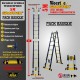 ECHELLE ESCABEAU TELESCOPIQUE WOERTHER DOUBLE BARRES STABILISATRICES, TRIPLE FONCTIONS GRAFITEK 5M/2.5M - PACK BASIQUE 