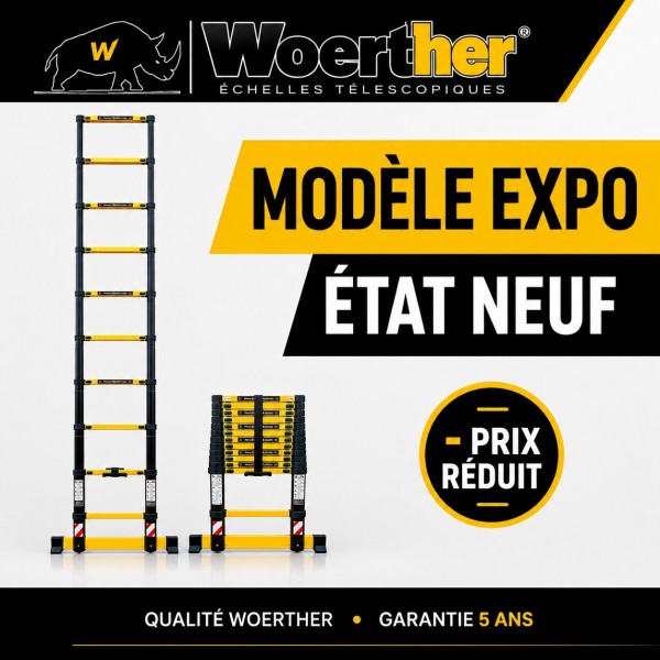 Echelle t&eacute;lescopique 3m80 Grafitek | Mod&egrave;le d'expo | Pack Basique