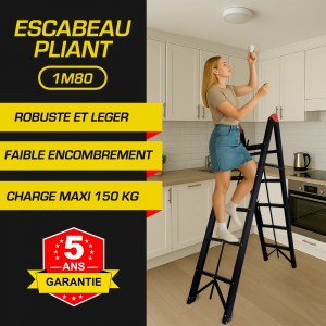 MODELE EXPO  - Escabeau pliant 1m80 - 5 marches - Garantie 5 ans