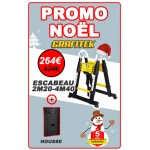ECHELLE ESCABEAU DOUBLE FONCTIONS WOERTHER DOUBLE BARRES STABILISATRICES, GRAFITEK 4M40/2M20 - PACK 1 (AVEC HOUSSE)