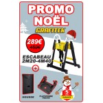ECHELLE ESCABEAU 2 BARRES STABILISATRICES, MODÈLE GRAFITEK 4M40/2M20 - PACK 2 (AVEC HOUSSE ET PLATEFORME "PRATIK")