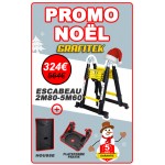 ECHELLE ESCABEAU TELESCOPIQUE 2 BARRES STABILISATRICES, GRAFITEK 5M60/2M80 - PACK 2 (AVEC HOUSSE ET PLATEFORME "PRATIK")