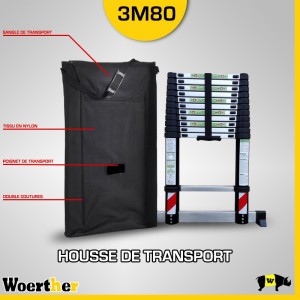 HOUSSE DE TRANSPORT NYLON pour &eacute;chelle t&eacute;lescopique 3M80