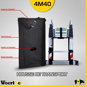 Housse de transport escabeau-&eacute;chelle t&eacute;lescopique 4m40 - 4m00