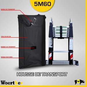 HOUSSE DE TRANSPORT NYLON pour escabeau t&eacute;lescopique 5M60