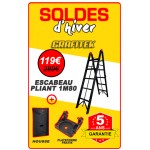  Escabeau pliant 1m80 - 5 marches - avec housse et plateforme "PRATIK"