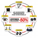 Echelle télescopique 4m 10 Grafitek avec barre stabilisatrice