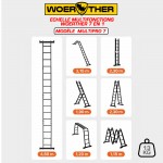 ECHELLE MULTIFONCTIONS WOERTHER 7 EN 1, Modèle  MULTIPRO 