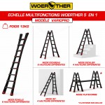 ECHELLE MULTIFONCTIONS WOERTHER 5  EN 1, Modèle  VARIOPRO 