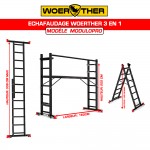 ECHAFAUDAGE Woerther 3 EN 1, Modèle MODULOPRO 3