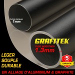 Echelle télescopique 5m20 GRAFITEK avec barre stabilisatrice + roulettes + plateforme porte-outils & peinture