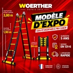 Escabeau télescopique Woerther 3m80 - Modèle d’exposition