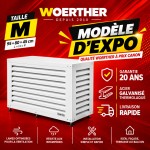 Cache climatiseur Taille M – Blanc brillant RAL 9010 + fond