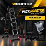 Escabeau T&eacute;lescopique Grafitek 5,6 m / 2,8 m | Pack Prestige