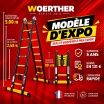 Escabeau télescopique Woerther Grafitek 5m - Modèle d’exposition