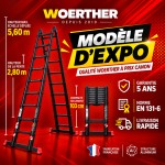 Escabeau télescopique Woerther Grafitek 5m60 - Modèle d’exposition