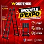 Escabeau t&eacute;lescopique Woerther Grafitek 4m40 - Mod&egrave;le d&rsquo;exposition