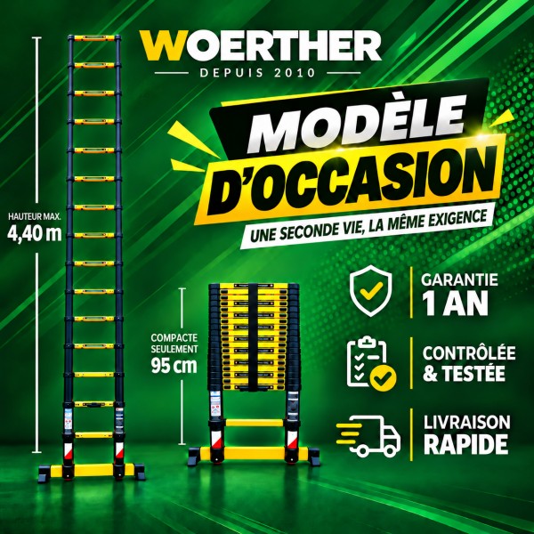 Echelle t&eacute;lescopique 4m40 Grafitek - Mod&egrave;le d'occasion