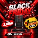 Echelle télescopique 3m80 Grafitek | Pack Black Friday