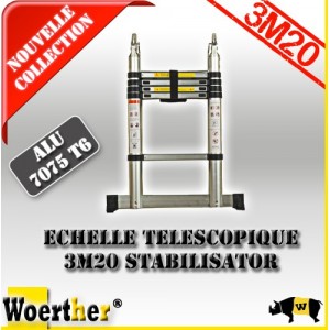 ESCABEAU 3M20 CLASSIC AVEC BARRE STABILISATRICE 