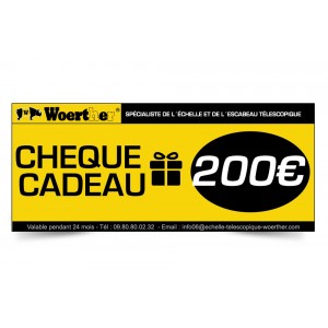 CHÈQUE CADEAU WOERTHER 200 EUROS