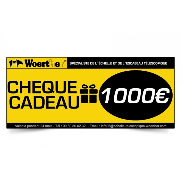 Woerther N°1 de l'échelle télescopique - Garantie 5 ans - CHÈQUE CADEAU  WOERTHER 1000 EUROS