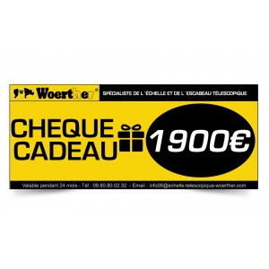 CHÈQUE CADEAU WOERTHER 1900 EUROS