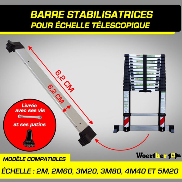 Cette nouvelle échelle télescopique woerther vous rendra de nombreux  service grava à sa barre stabilisatrice - Trouvez plus d'information sur le  site woer…