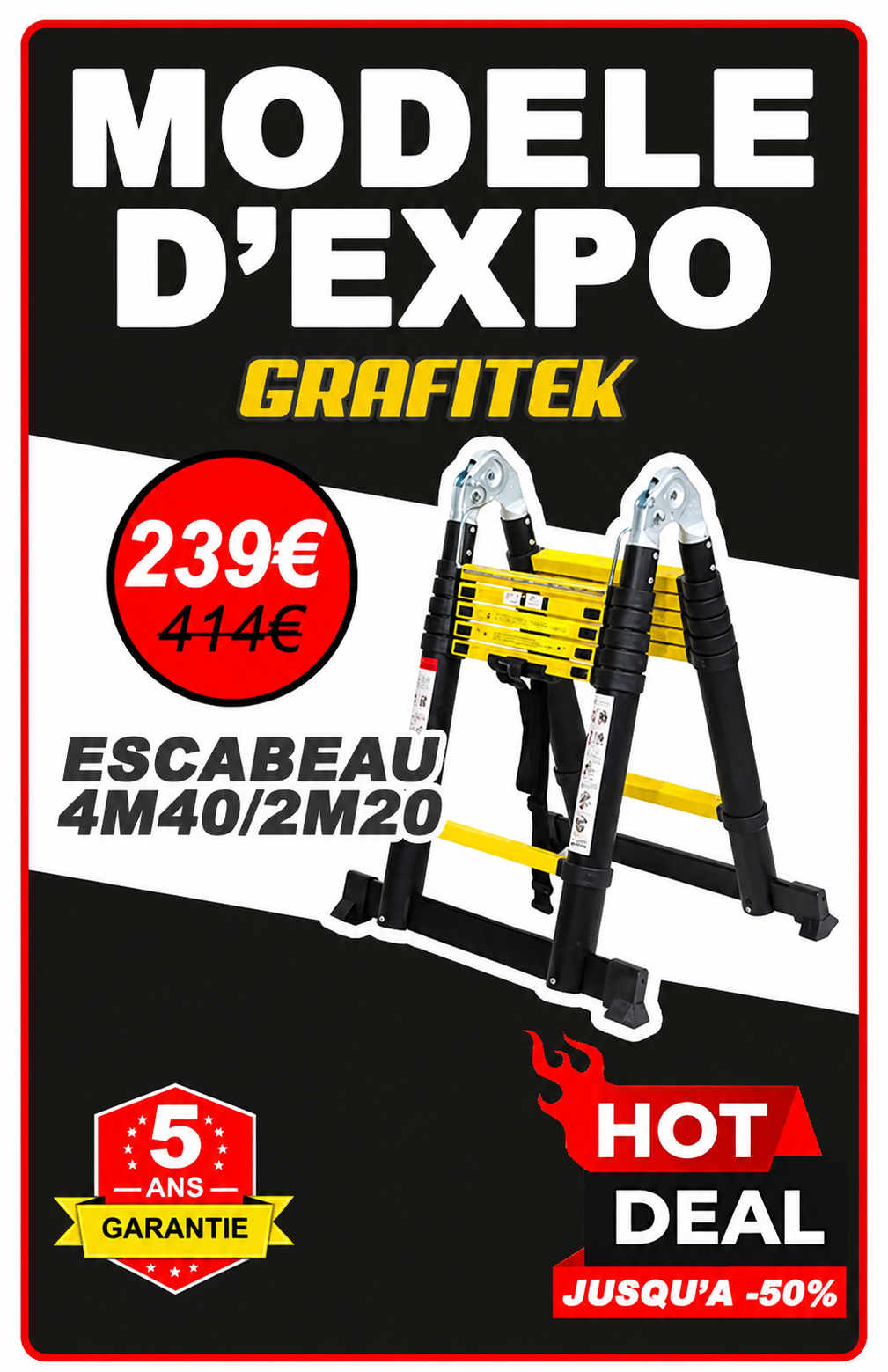 Échelle-Escabeau 4,40 / 2,20 m