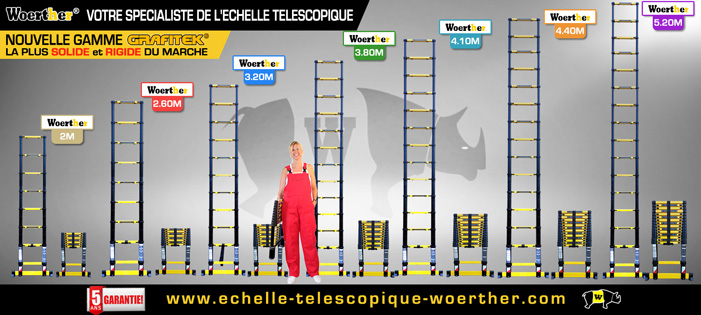 Woerther N°1 de l'échelle télescopique - Garantie 5 ans - Choisir