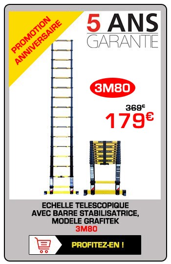 Echelle télescopique pliante Woerther - ECHELLE TELESCOPIQUE EN PROMOTION