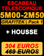 Escabeau télescopique gamme Grafitek 5m avec deux barres stabilisatrices pack 1